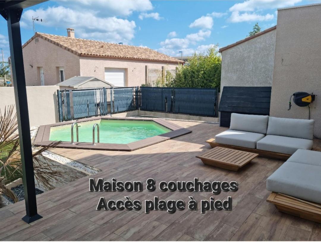 Maison 8 Couchages Clim, Plage A Pied, Petite Piscine Port-la-Nouvelle Zewnętrze zdjęcie